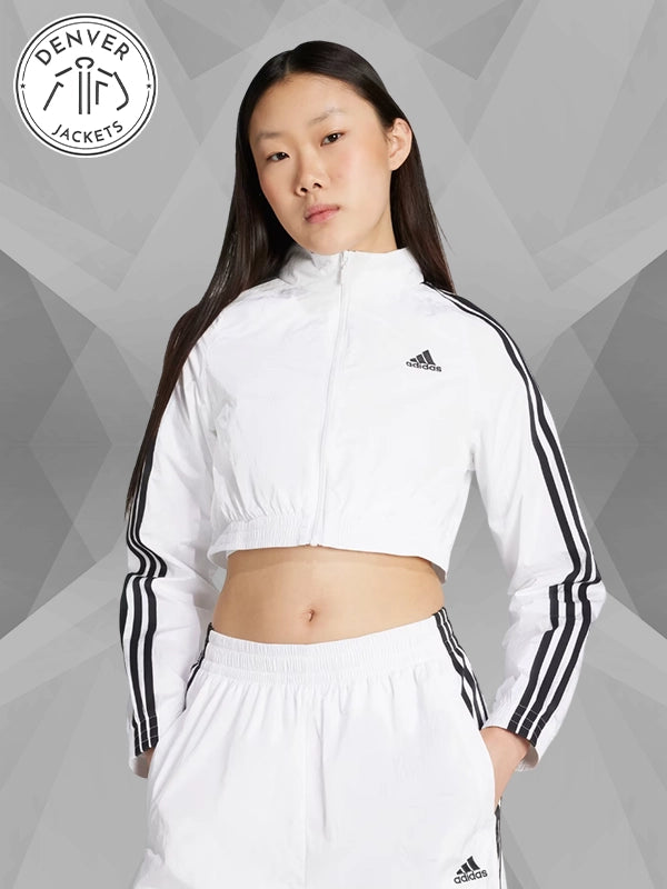 Adidas Teamgeist Adicolor White Cropped Track Jacket Womens