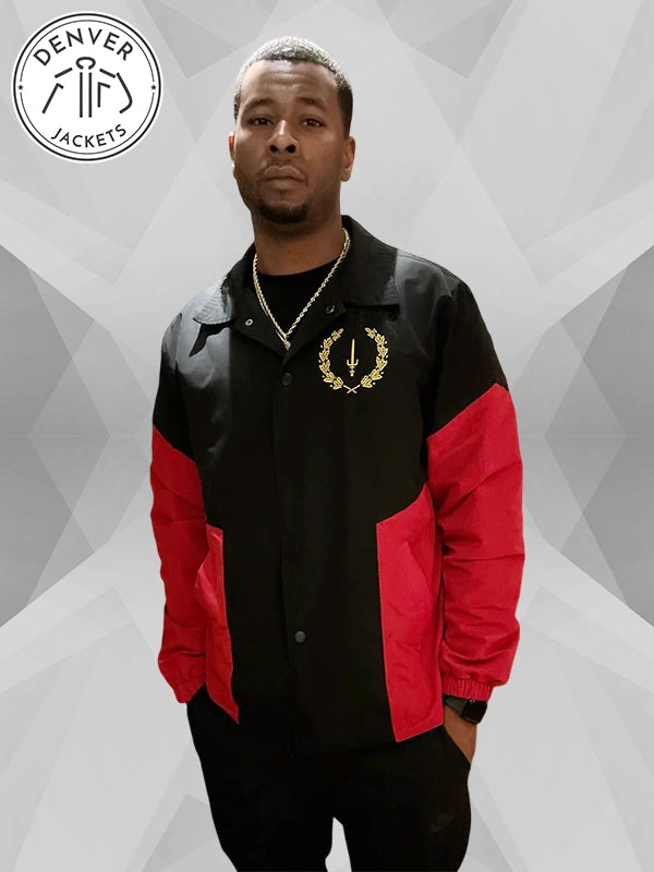 Black American Heritage Flag Jacket Coaches Styles