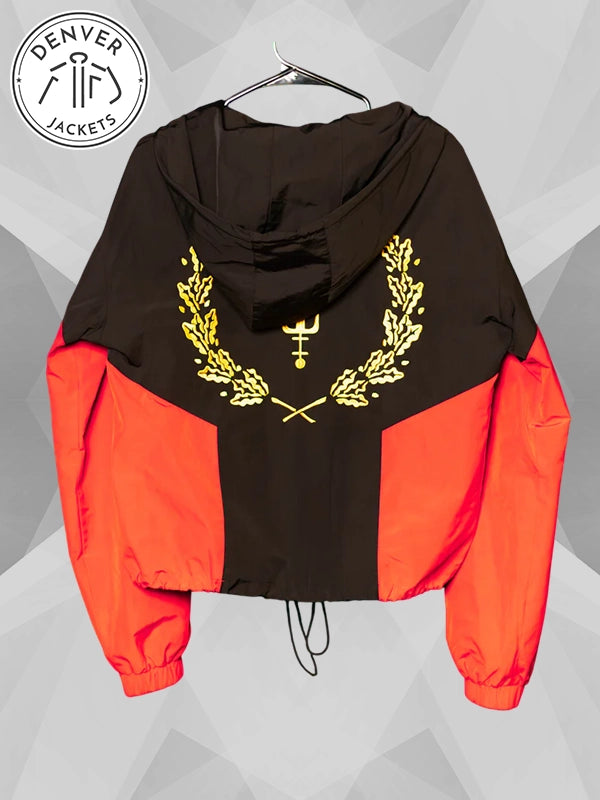 Black American Heritage Flag Windbreaker Jacket Womens