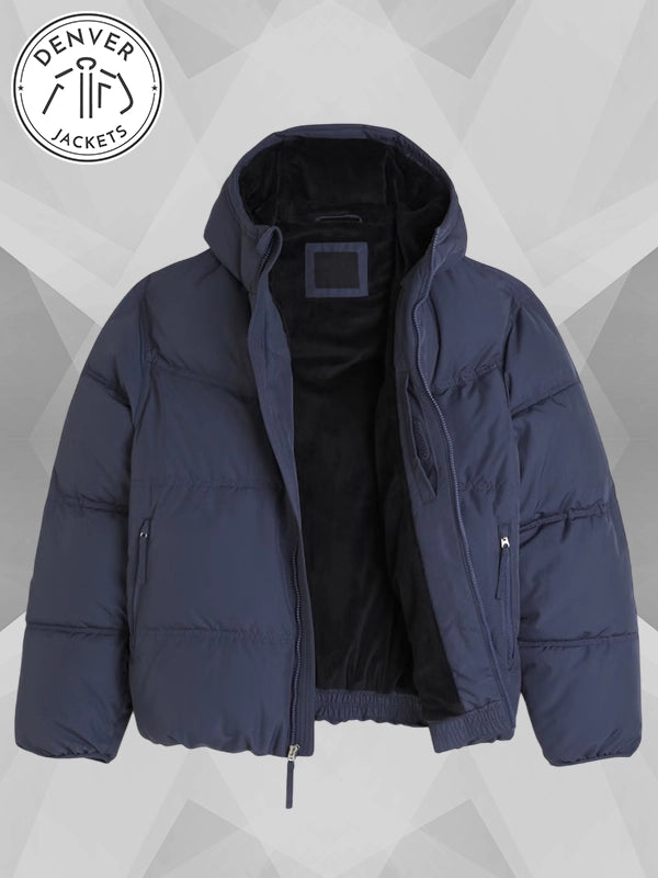 Blue Hollister Puffer Jacket For Men