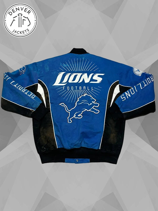 Blue Racing Detroit Lions Jacket Vintage