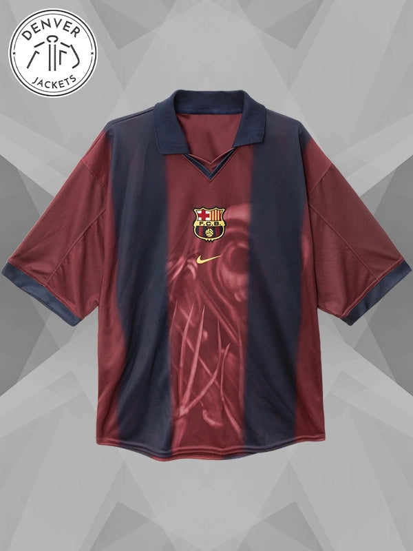 CJ X NIKE X FC BARCELONA RETRO 2000-01 HOME SKELETON JERSEY