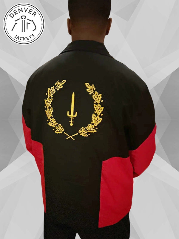 Coaches Style Black American Heritage Flag Jacket