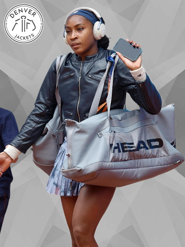 Coco Gauff Leather Jacket Black