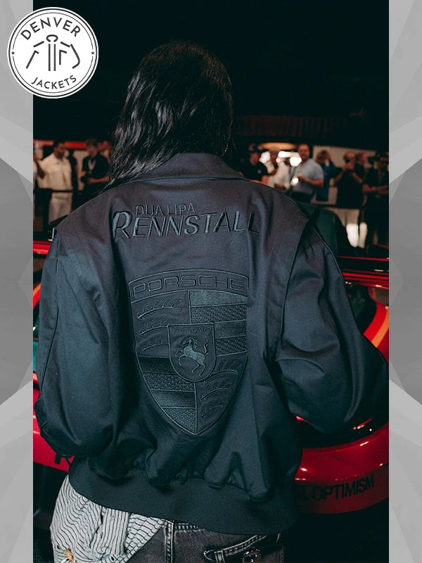 F1 Grand Prix Monaco Dua Lipa Rennstall Porsche Black Bomber Jacket