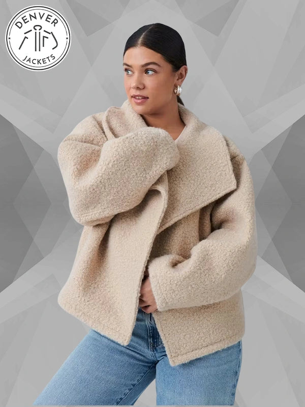 Gina Tricot bunda pro prechodne obdobi 20129 bezova Oversize