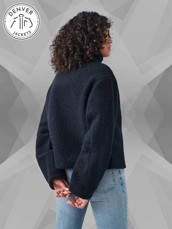 Gina Tricot bunda pro prechodne obdobi 20129 bezova Oversize In Blue