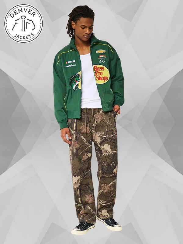 Hollister Bass Pro Shops Green Racing Jacket