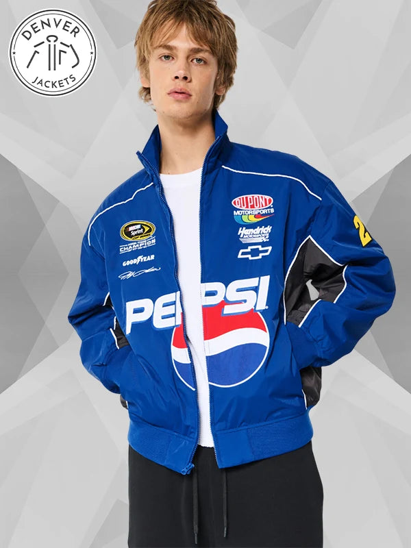 Hollister Pepsi NASCAR Graphic Zip Up Racing Jacket