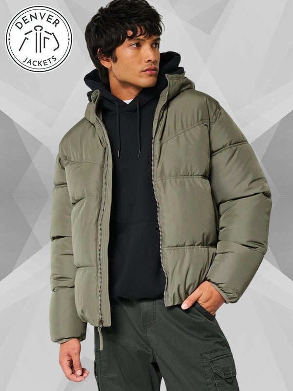Hollister Puffer Jacket Green