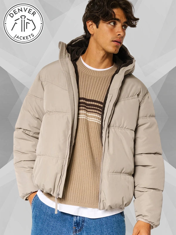 Hollister Puffer Jacket Tan