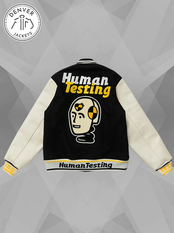 Human Made x ASAP Rocky Human Testing Varsity Jacket In Black