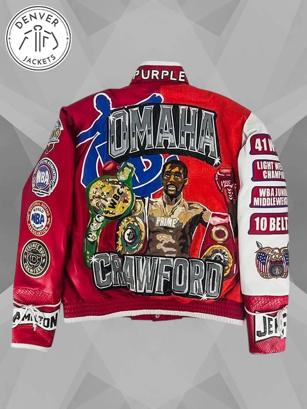 Jeff Hamilton x Purple World Champion Omaha Crawford Leather Jacket
