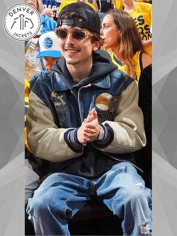 Knicks Game Timothee Chalamet Vintage Avirex Leather varsity Jacket