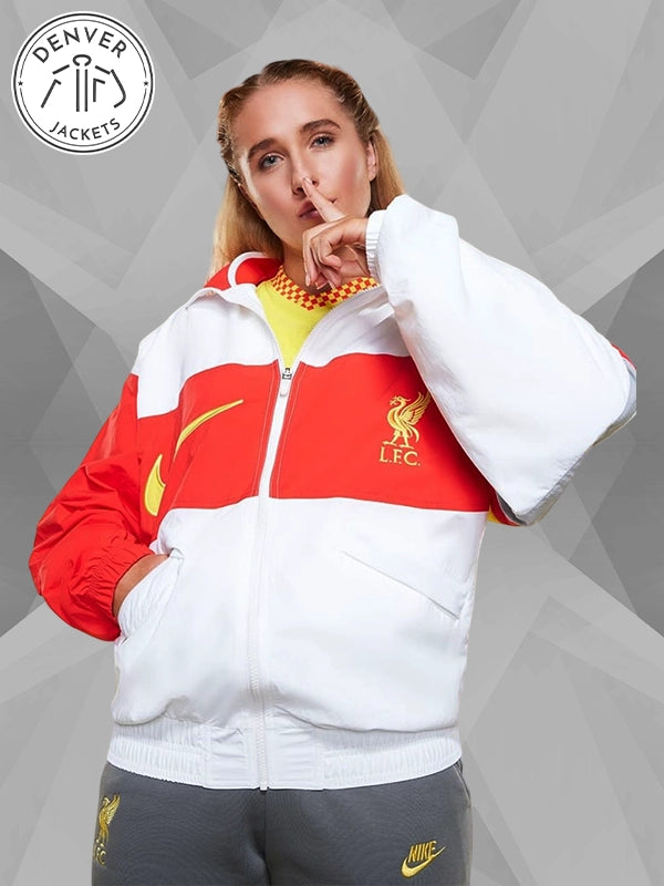 LFC Liverpool FC Nike Mens White Heritage Jacket