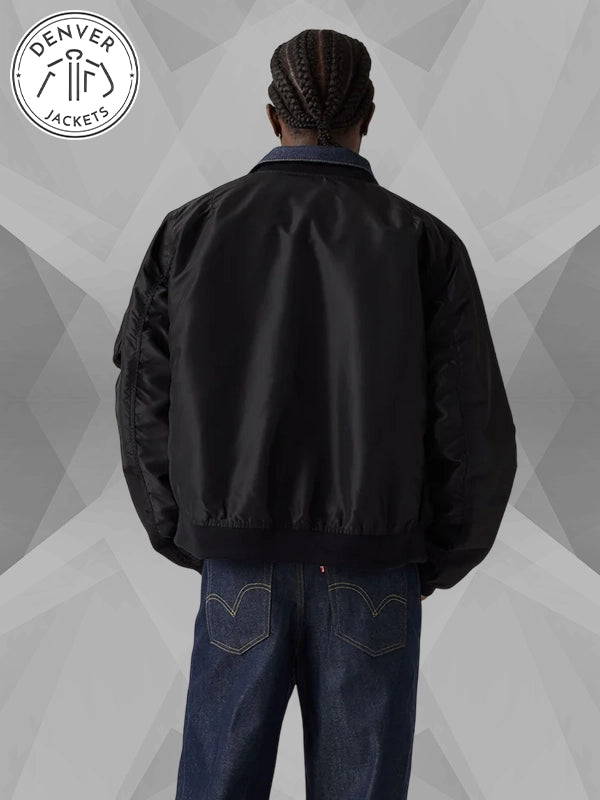 Levi's x Sacai Denim x Nylon Twill Reversible Bomber Jacket Black