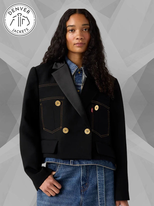 Levi's x sacai Women s Denim x Metelasse Twill Jacket Black