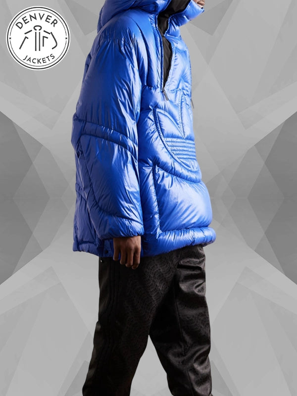 MONCLER GENIUS x Adidas Originals Chambery Canvas Trimmed Quilted Glossed Shell Hooded Down Jacket