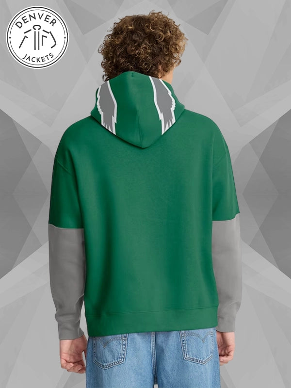 Men's Fanatics Kelly Green Philadelphia Eagles Helmet Retro Pullover Hoodie