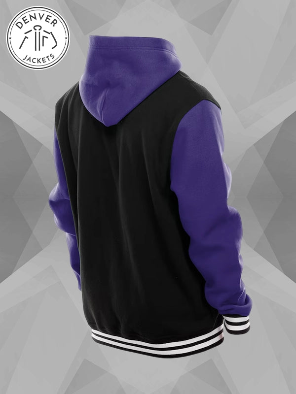 Men's Minnesota Vikings New Era Black Full-Snap Fleece Hoodie Jacket