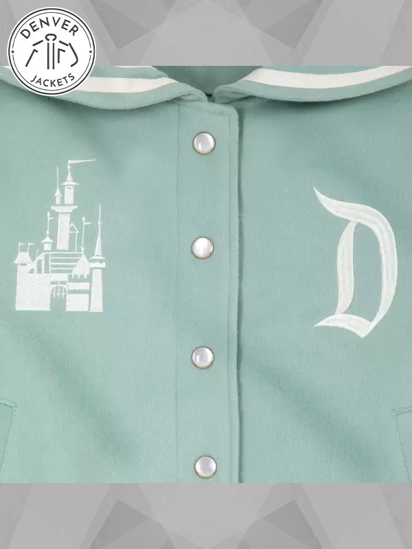 Mint Green Disneyland Varsity Jacket For Women By Her Universe