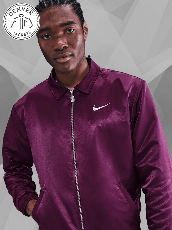 New York Court Slam Purple Velvet Tennis Jacket For Sale