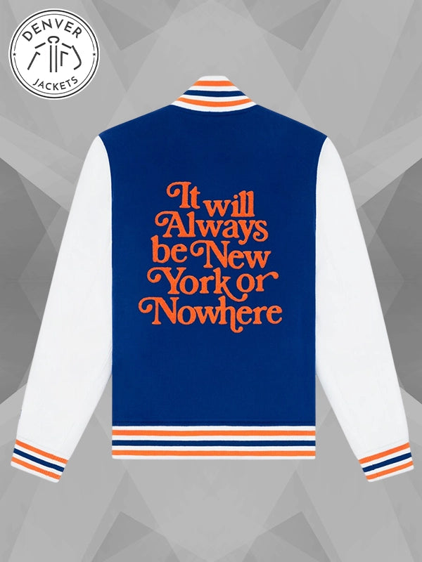 New York Mets New York or Nowhere x New Era Royal NYON x MLB Slogan Full Snap Varsity Jacket