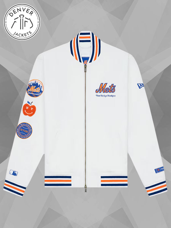 New York or Nowhere Nyon x Mets Motto Varsity Jacket