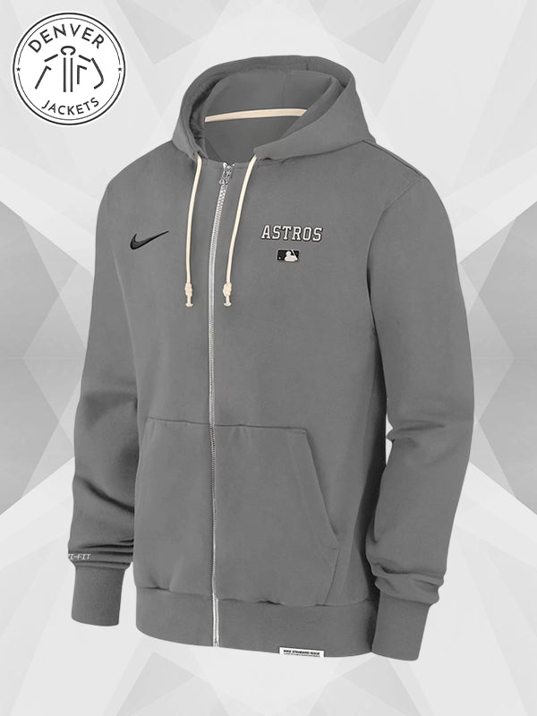 Nike Houston Astros Full Zip Travel Hoodie Grey