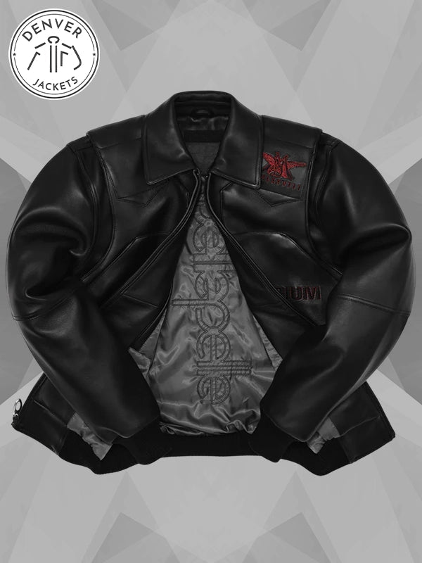 Pelle Pelle x Opium Immortal Rodeo Black Leather Bomber Jacket