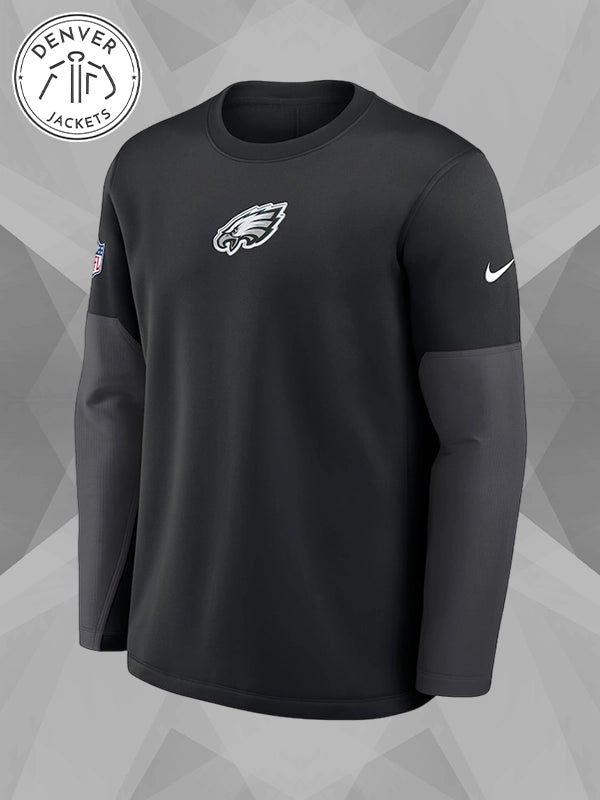 Philadelphia Eagles Black Sideline Coach Long Sleeve T Shirt