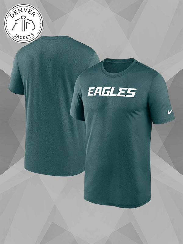 Philadelphia Eagles Nike Black Primetime Legend Wordmark Performance T Shirt Green
