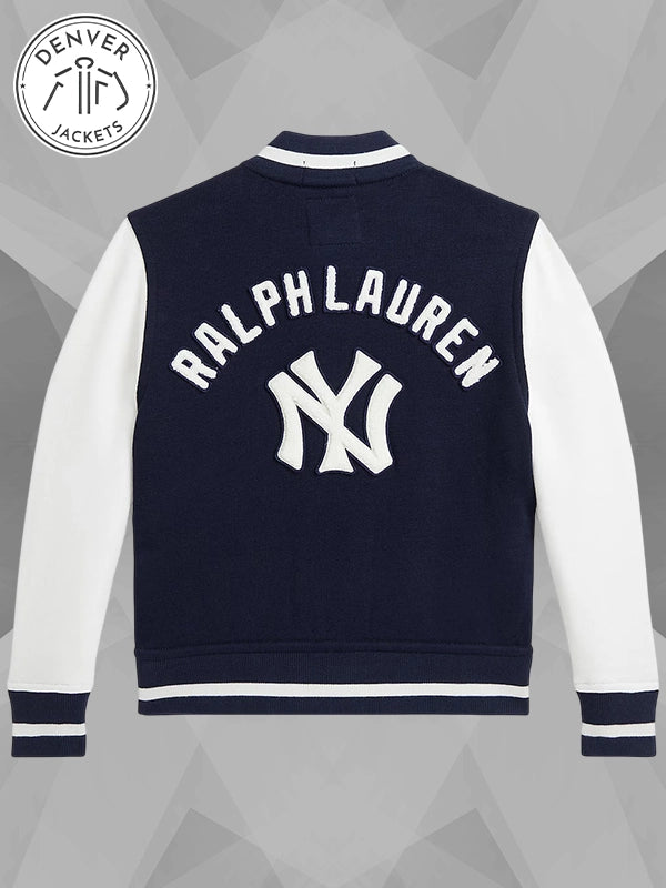 Polo Ralph Lauren Preschool New York Yankees Navy Fleece Varsity Bomber Jacket Kitbag