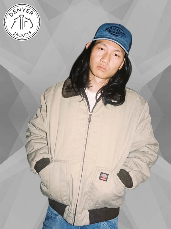 Quilted Faux Fur Work Supreme x Dickies Reversible Jacket Brown