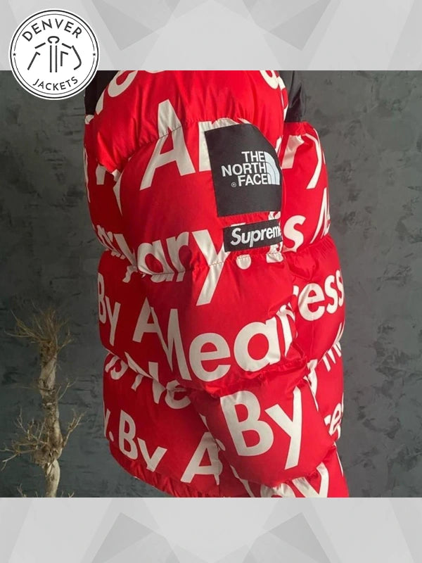 Supreme The North Face By Any Means Nuptse Jacket Red
