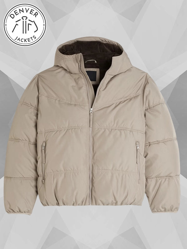 Tan Puffer Jacket Hollister
