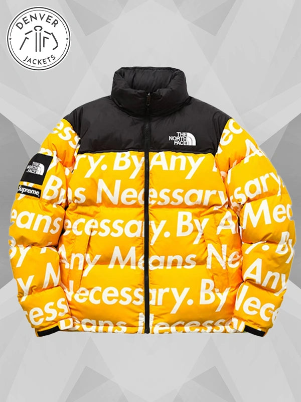 The North Face Supreme By Any Means Necessary Nuptse Yellow Jacket