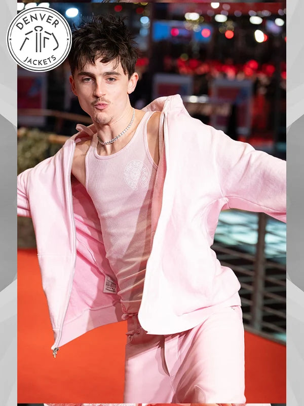 Timothée Chalamet Chrome Hearts 75th Berlin International Film Festival  
Hoodie Pink