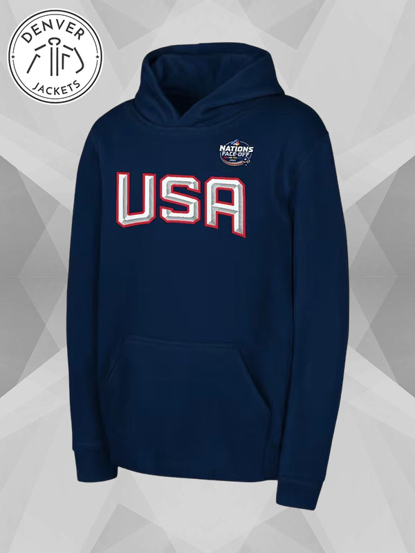 USA Youth 2025 4 Nations Face Off Primary Logo Pullover Hoodie Navy