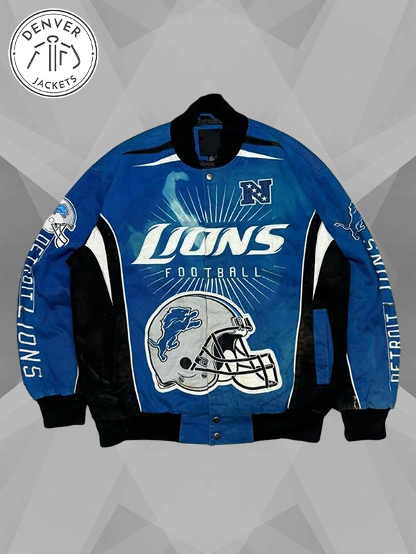 Vintage Detroit Lions Blue Racing Jacket