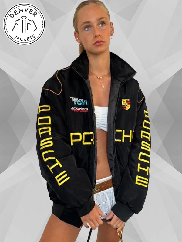 Vintage Porsche Black Racing Jacket