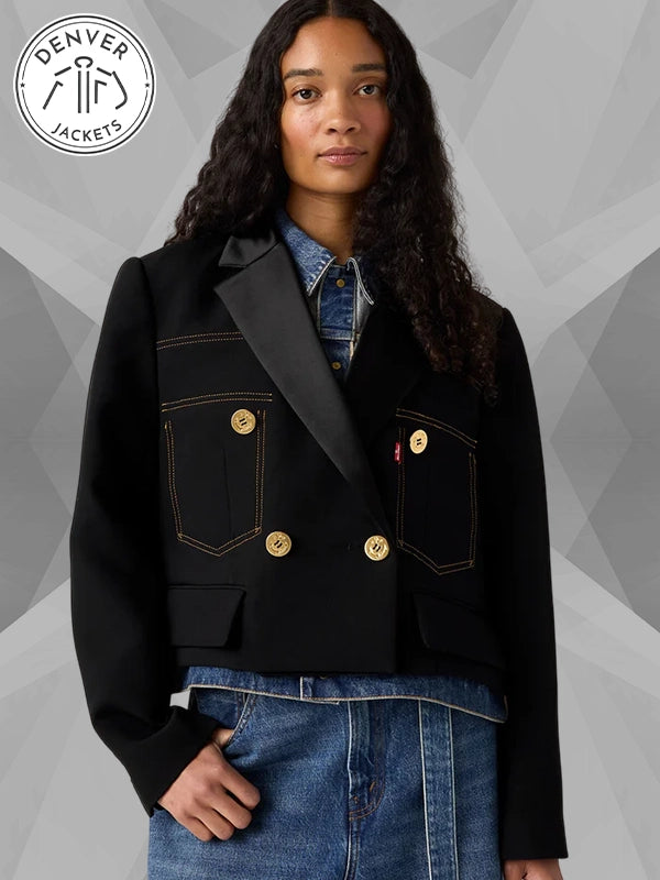 Women's Levi's x sacai Denim Metelasse Twill Jacket Black