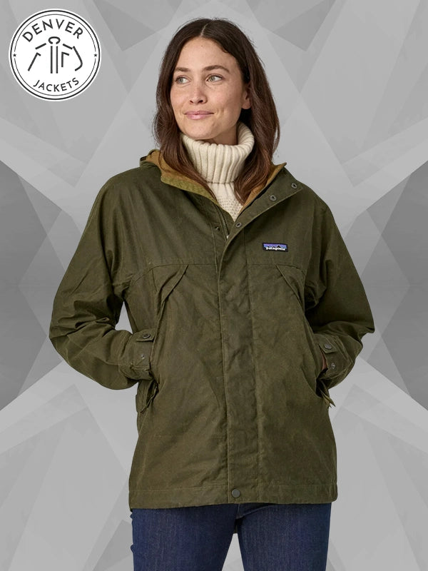 Women's Patagonia Lightweight Waxed Cotton Jacket In Green