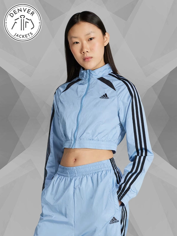 Womens Adidas Teamgeist Adicolor Cropped Track Jacket In Blue