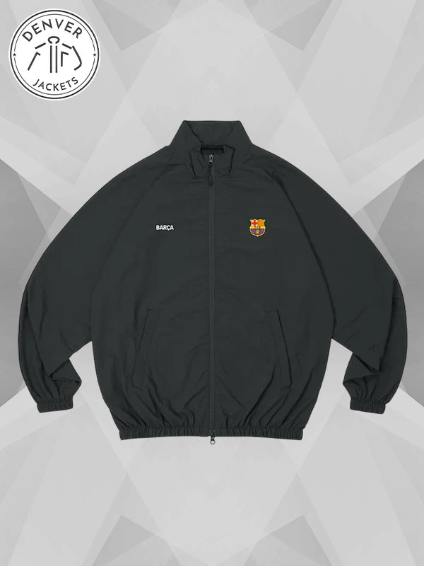 yen town market x FC barcelona truck jacket Black