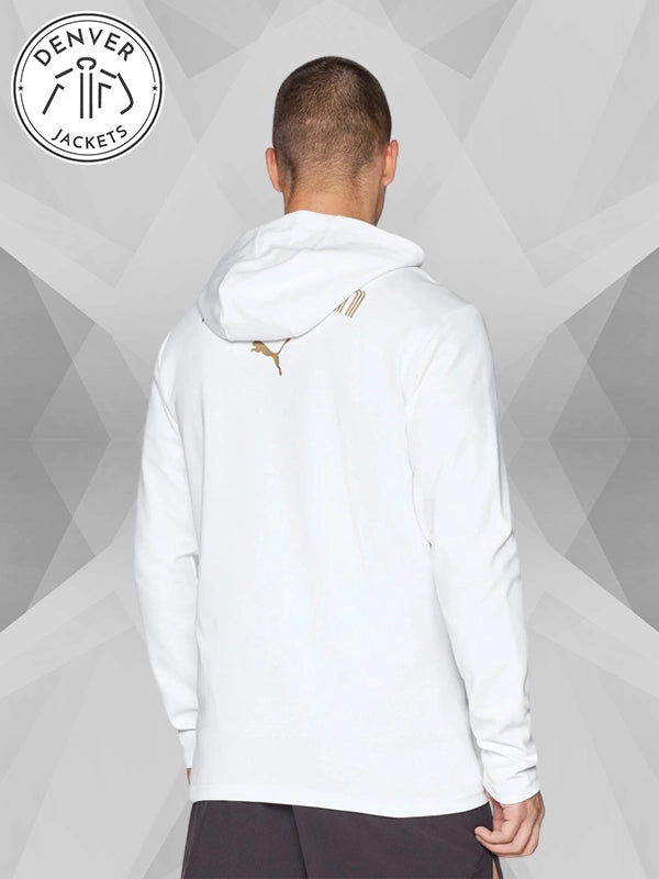 AC Milan PUMA Mens Casuals Hooded Jacket White