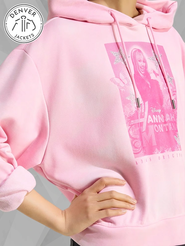 Adidas Disney Hannah Montana Pink Sweatshirt Hoodie