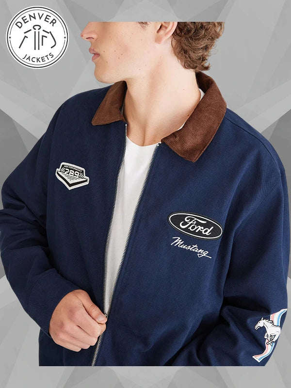 Aeropostale Ford Motor Co Twill Jacket Blue