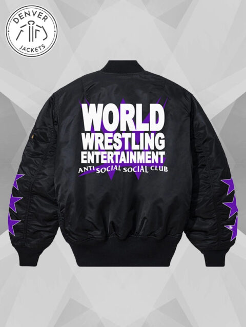 Anti Social Social Club x WWE Championship Belt Black Bomber Jacket