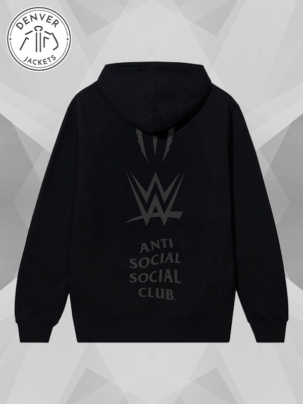 Anti Social Social Club x WWE Roman Reigns Zip Up Hoodie Black
